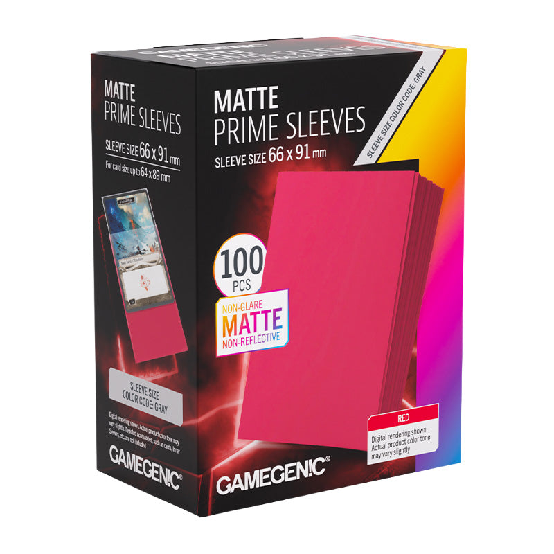 Gamegenic 100ct Matte Prime Card Red Sleeves 66x91mm