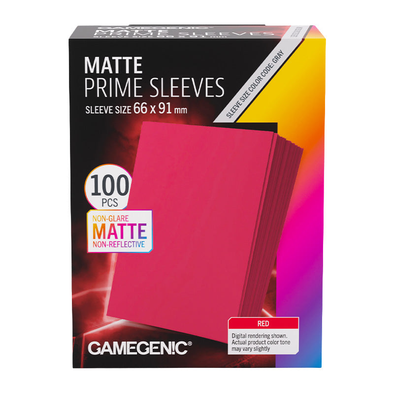 Gamegenic 100ct Matte Prime Card Red Sleeves 66x91mm