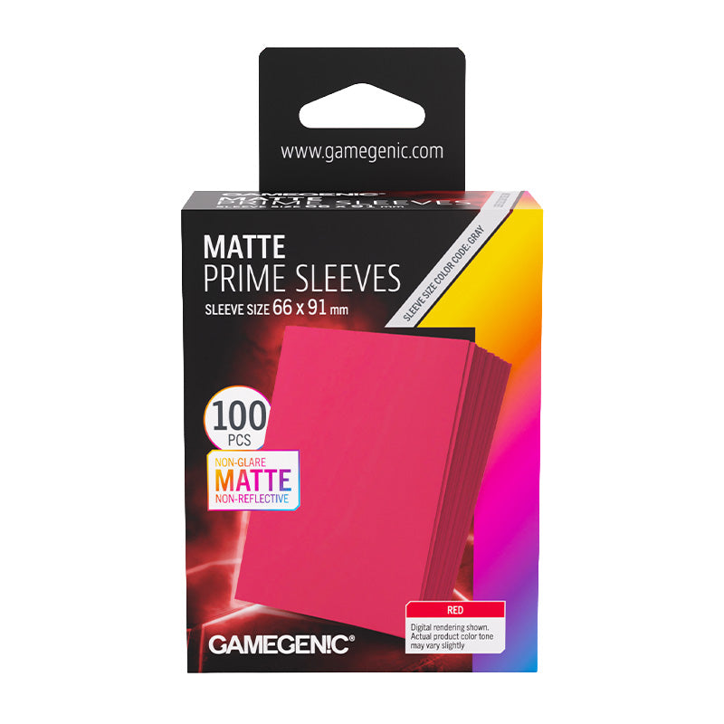 Gamegenic 100ct Matte Prime Card Red Sleeves 66x91mm