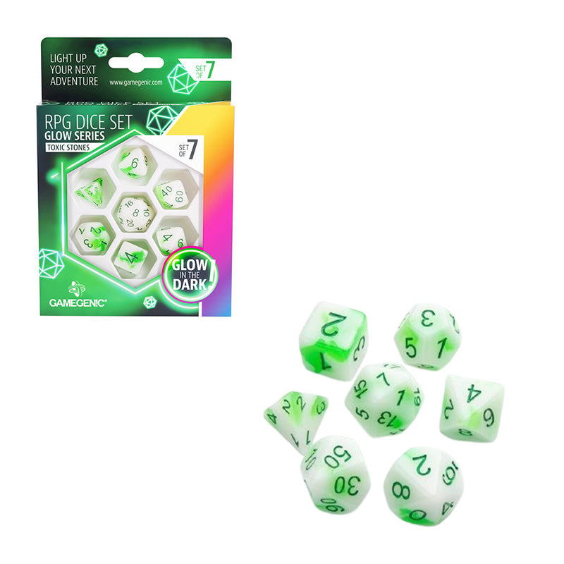 Gamegenic Glow Series Venom Stones RPG Dice Set (7 pcs)