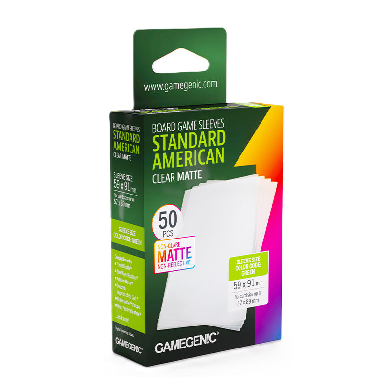 Gamegenic Matte Board Game Sleeves Standard American Sized 59mm x 91mm 50pc