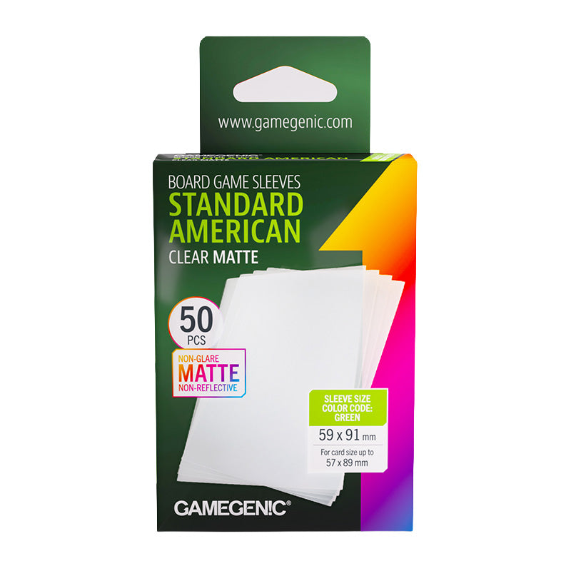 Gamegenic Matte Board Game Sleeves Standard American Sized 59mm x 91mm 50pc