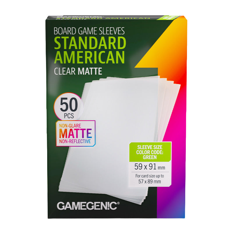 Gamegenic Matte Board Game Sleeves Standard American Sized 59mm x 91mm 50pc