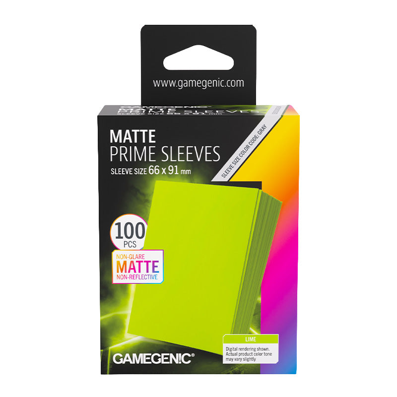 Gamegenic Matte Prime 100ct Lime Sleeves