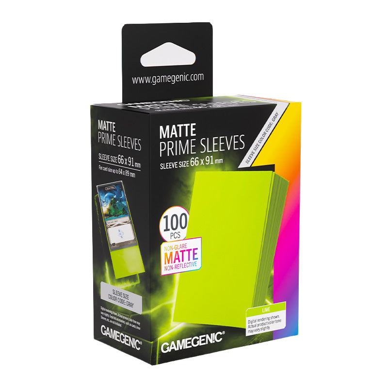 Gamegenic Matte Prime 100ct Lime Sleeves