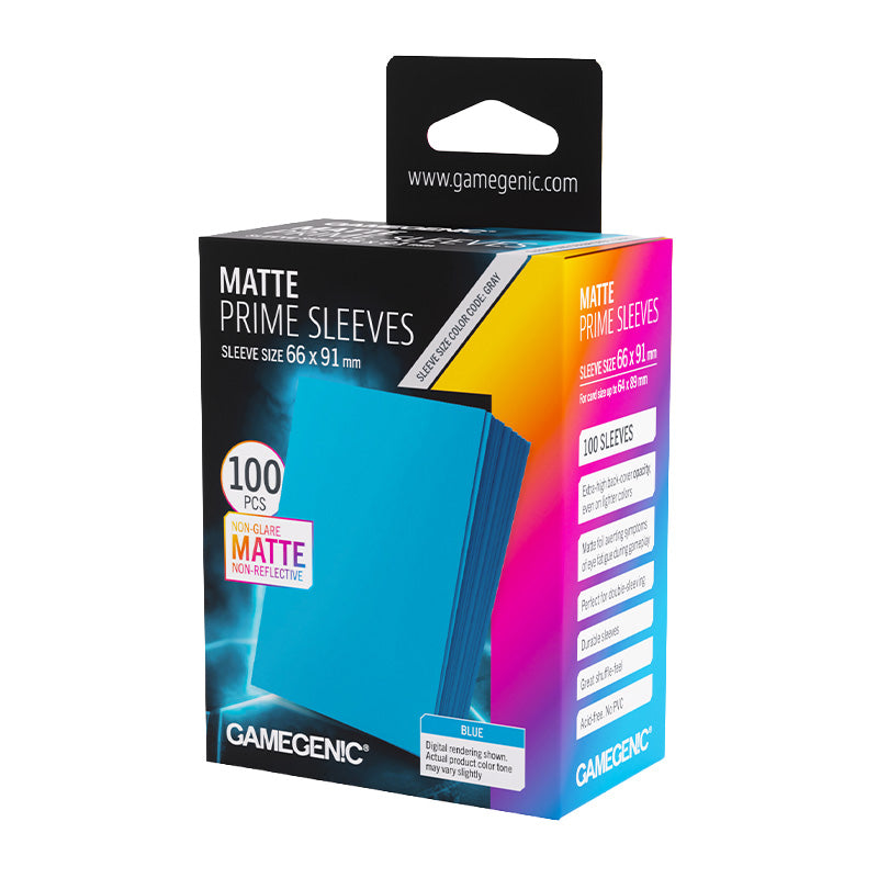 Gamegenic Matte Prime Card Sleeves Blue (66mm x 91mm) (100 Sleeves Per Pack)