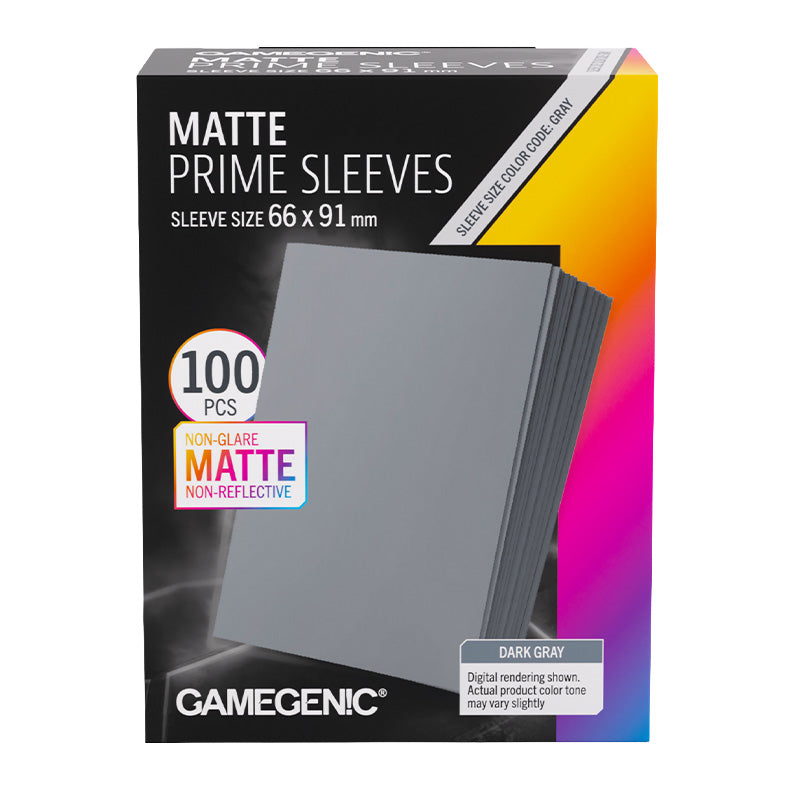Gamegenic Matte Prime Card Sleeves Dark Gray (66mm x 91mm) (100 Sleeves Per Pack)