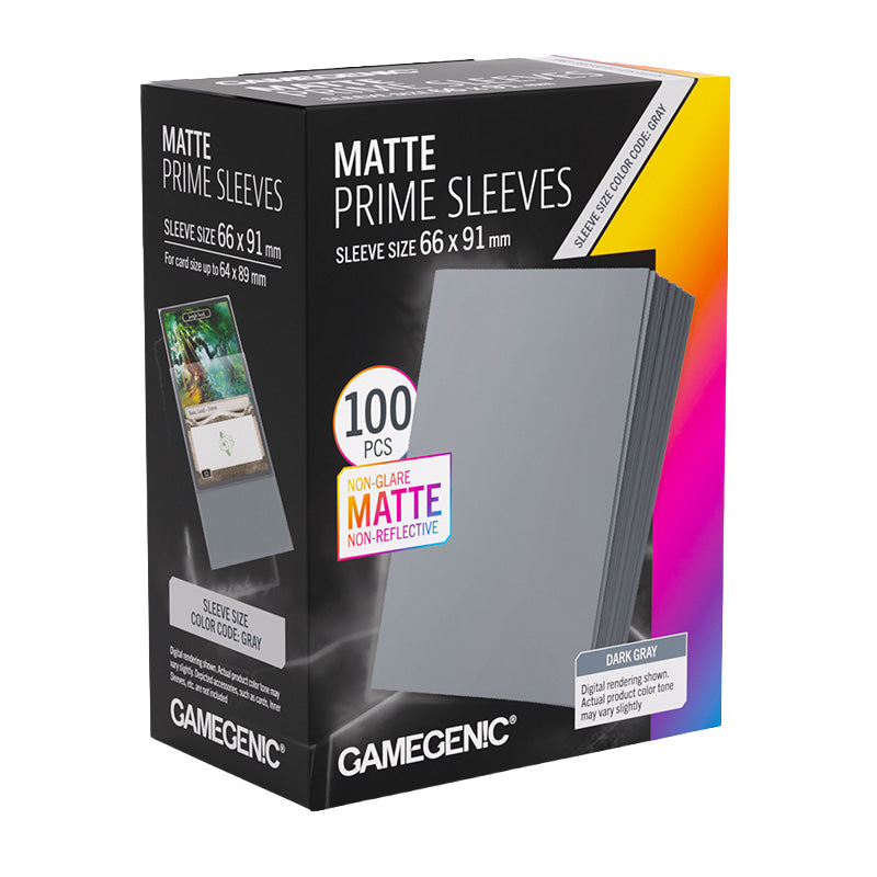 Gamegenic Matte Prime Card Sleeves Dark Gray (66mm x 91mm) (100 Sleeves Per Pack)