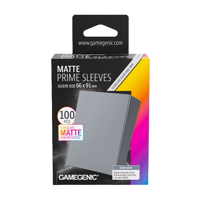 Gamegenic Matte Prime Card Sleeves Dark Gray (66mm x 91mm) (100 Sleeves Per Pack)