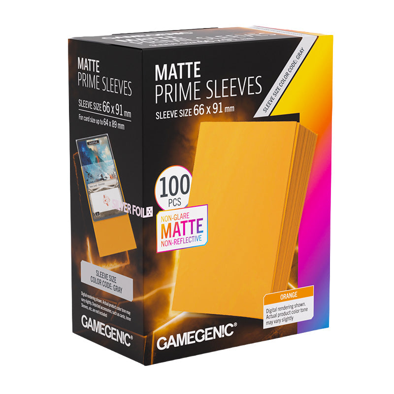 Gamegenic Matte Prime Card Sleeves Orange (66mm x 91mm) (100 Sleeves Per Pack)