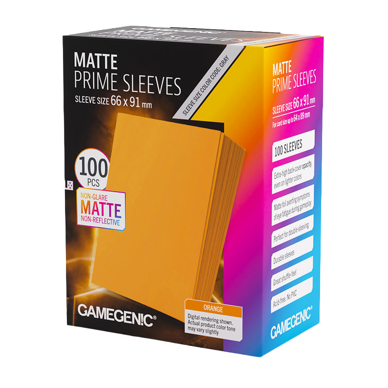 Gamegenic Matte Prime Card Sleeves Orange (66mm x 91mm) (100 Sleeves Per Pack)