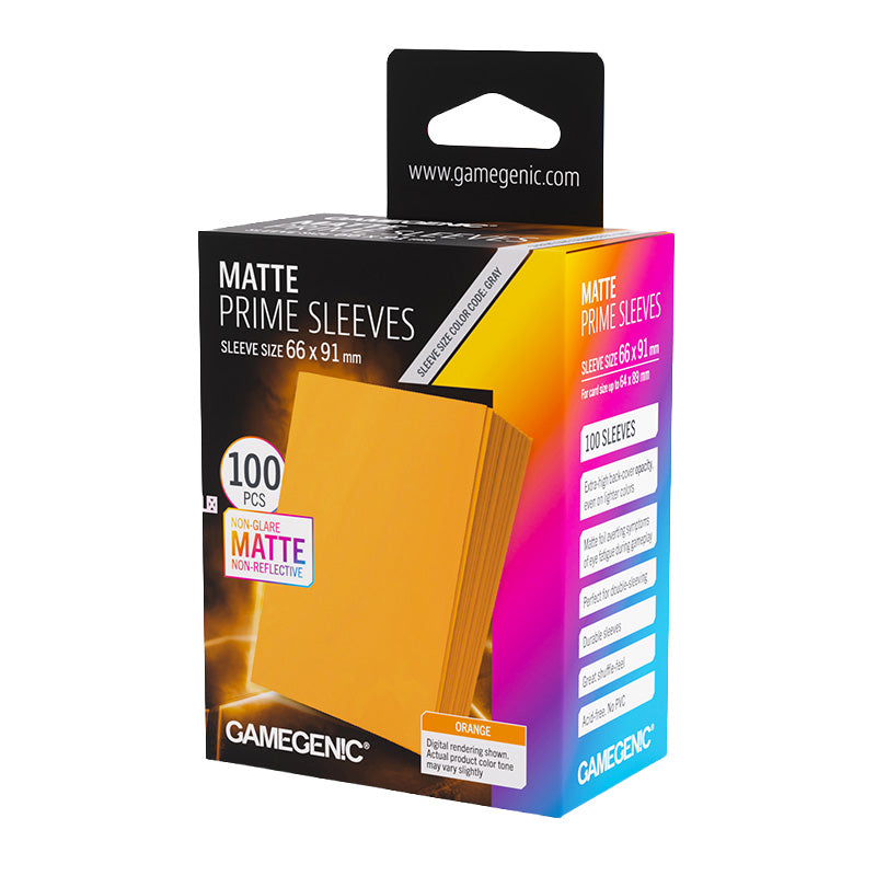 Gamegenic Matte Prime Card Sleeves Orange (66mm x 91mm) (100 Sleeves Per Pack)