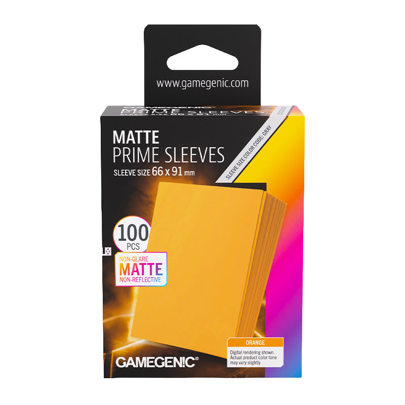 Gamegenic Matte Prime Card Sleeves Orange (66mm x 91mm) (100 Sleeves Per Pack)