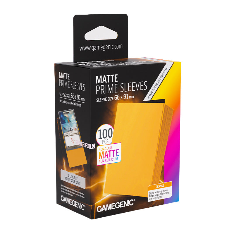 Gamegenic Matte Prime Card Sleeves Orange (66mm x 91mm) (100 Sleeves Per Pack)