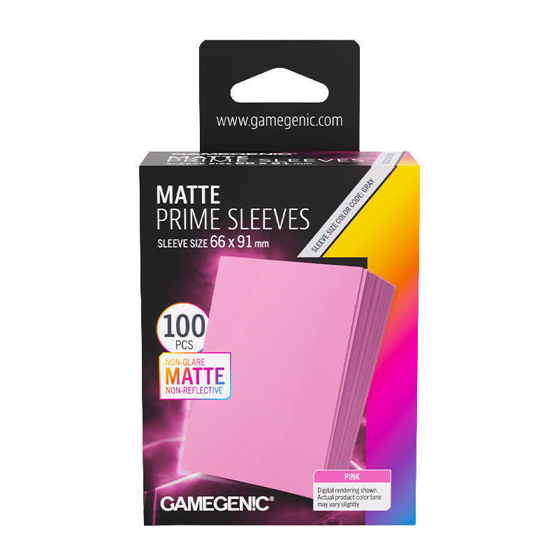 Gamegenic Matte Prime Card Sleeves Pink (66mm x 91mm) (100 Sleeves Per Pack)