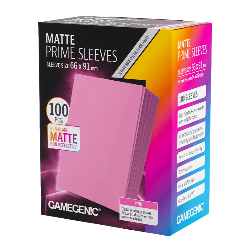 Gamegenic Matte Prime Card Sleeves Pink (66mm x 91mm) (100 Sleeves Per Pack)