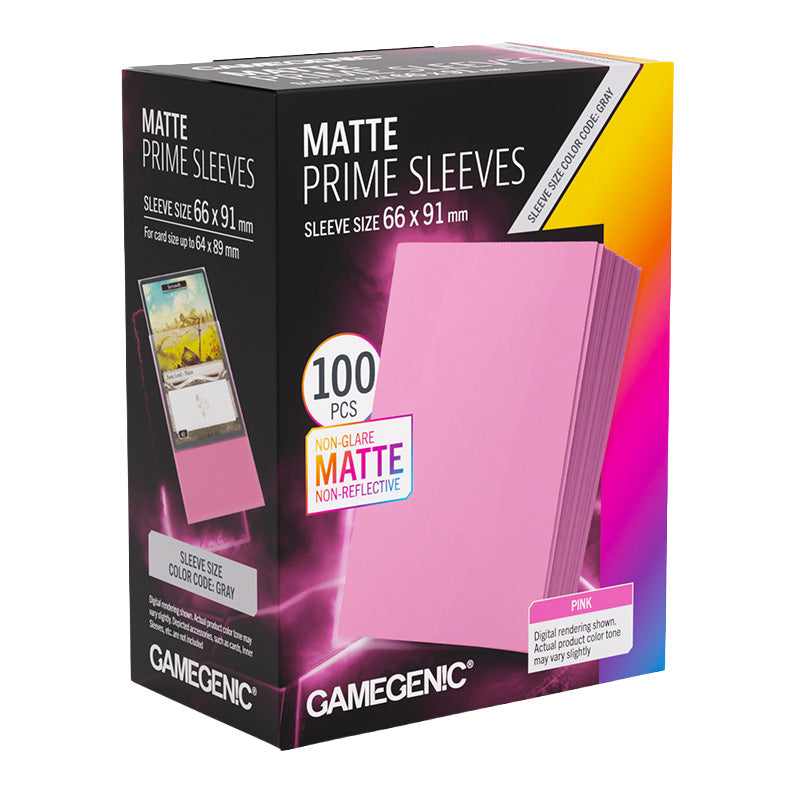 Gamegenic Matte Prime Card Sleeves Pink (66mm x 91mm) (100 Sleeves Per Pack)