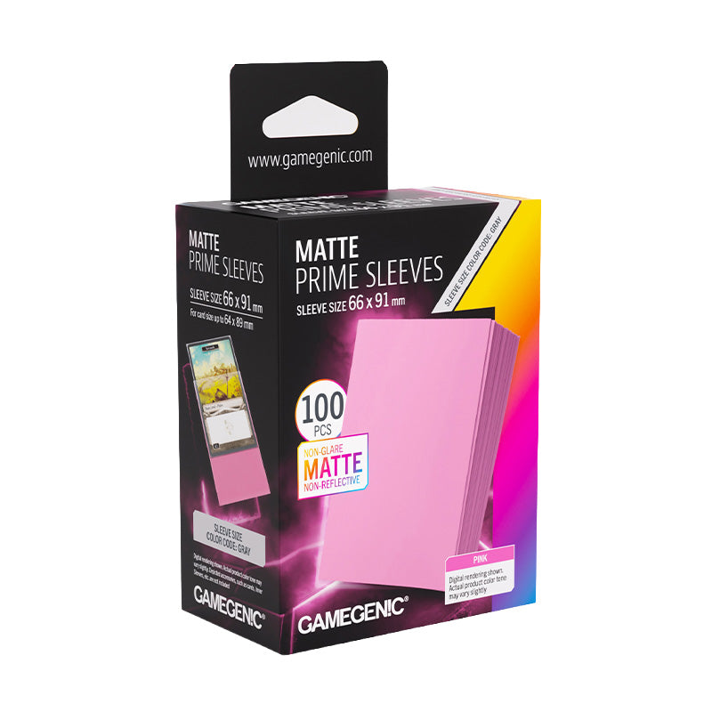 Gamegenic Matte Prime Card Sleeves Pink (66mm x 91mm) (100 Sleeves Per Pack)