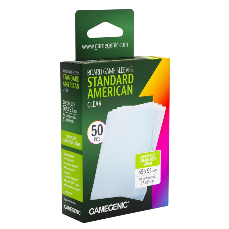 Gamegenic Prime Board Game Sleeves Standard American Sized 62mm x 94mm 50pc