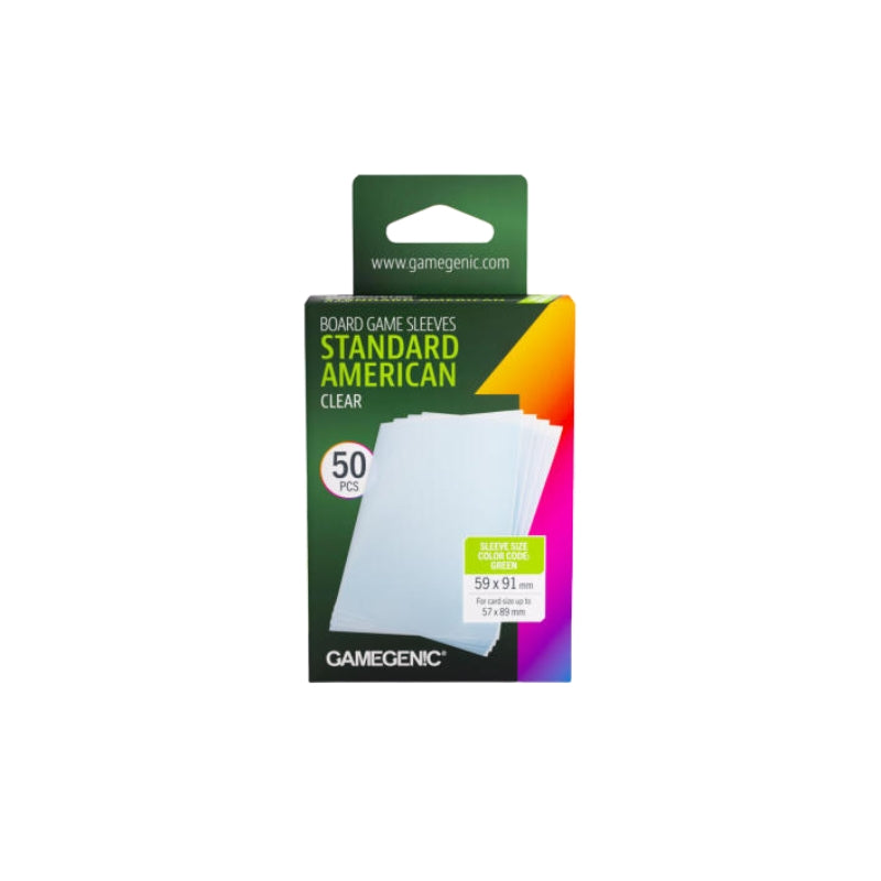 Gamegenic Prime Board Game Sleeves Standard American Sized 62mm x 94mm 50pc