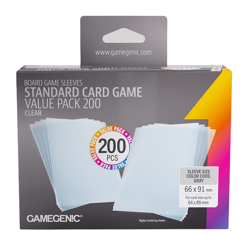 Gamegenic Prime Board Game Sleeves Value Pack Standard Size 66mm x 91mm 200pc