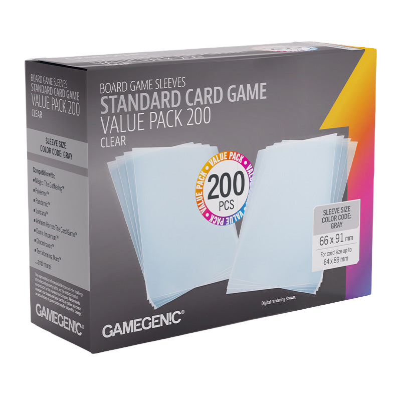 Gamegenic Prime Board Game Sleeves Value Pack Standard Size 66mm x 91mm 200pc