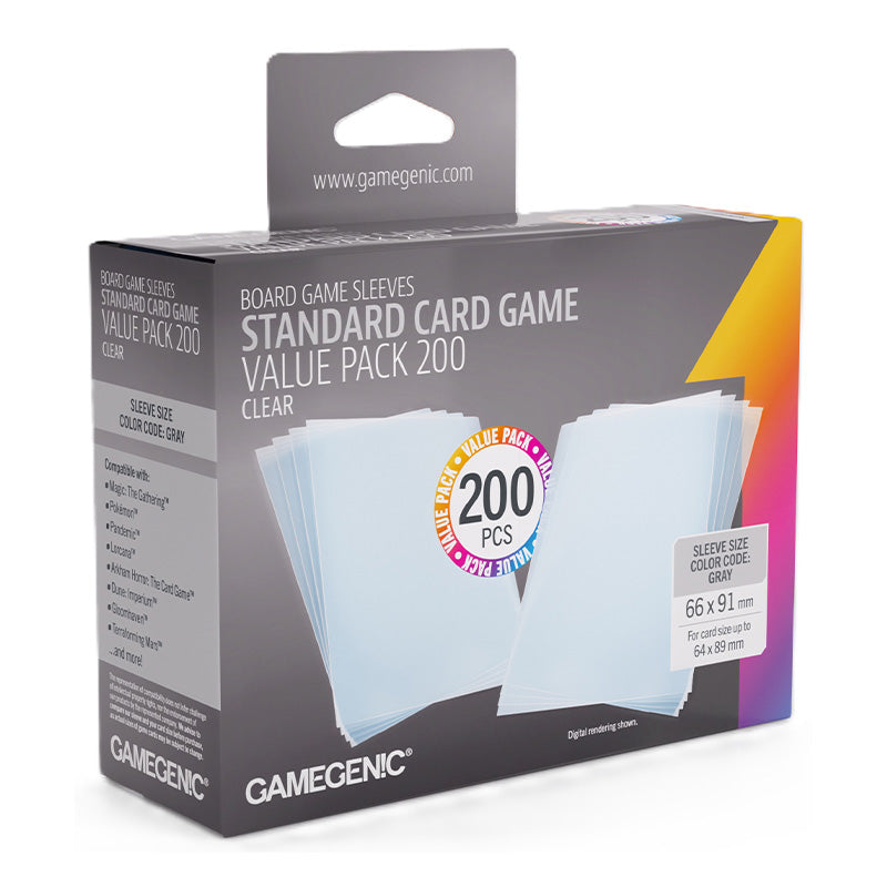 Gamegenic Prime Board Game Sleeves Value Pack Standard Size 66mm x 91mm 200pc