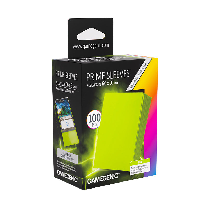 Gamegenic Prime Card Sleeves Lime (66mm x 91mm) (100 Sleeves Per Pack)