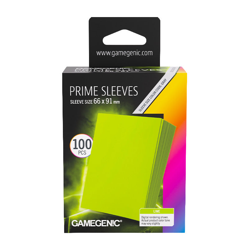 Gamegenic Prime Card Sleeves Lime (66mm x 91mm) (100 Sleeves Per Pack)