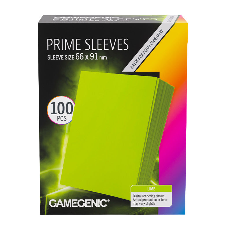 Gamegenic Prime Card Sleeves Lime (66mm x 91mm) (100 Sleeves Per Pack)