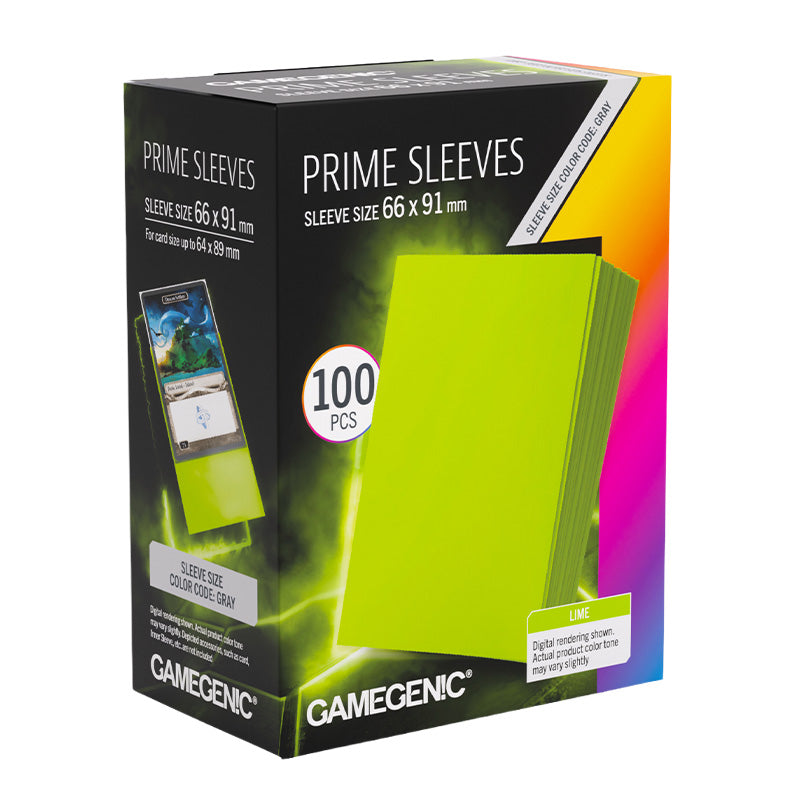 Gamegenic Prime Card Sleeves Lime (66mm x 91mm) (100 Sleeves Per Pack)