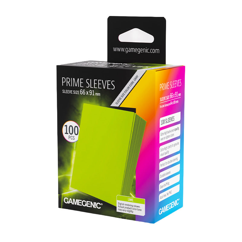 Gamegenic Prime Card Sleeves Lime (66mm x 91mm) (100 Sleeves Per Pack)