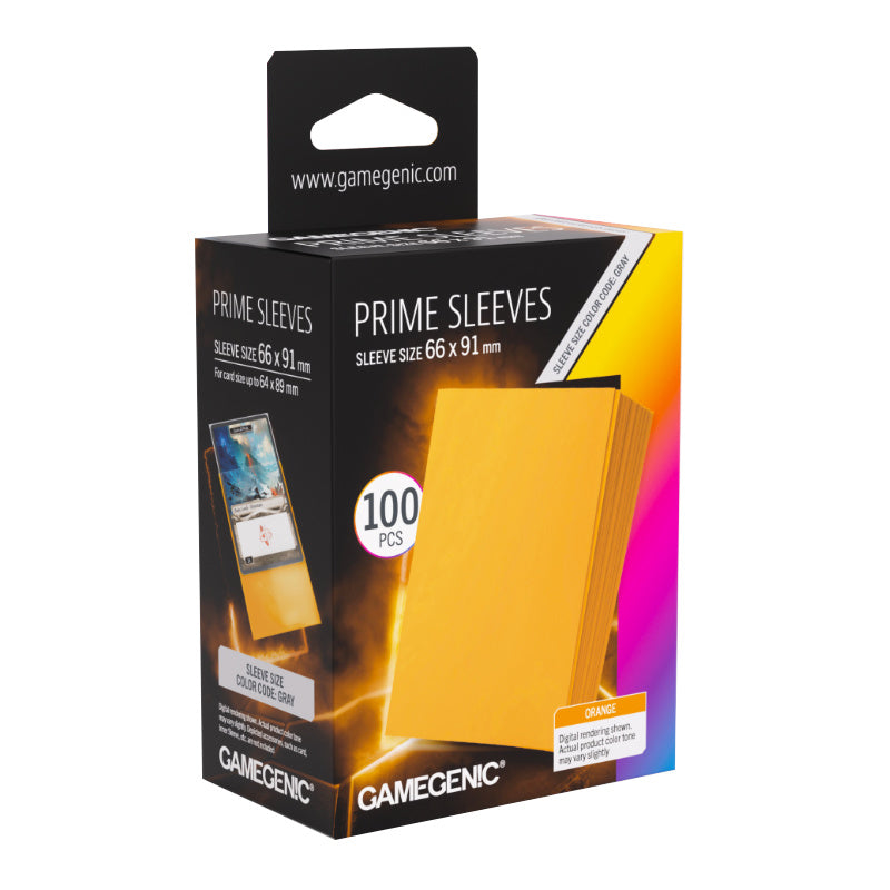 Gamegenic Prime Card Sleeves Orange (66mm x 91mm) (100 Sleeves Per Pack)