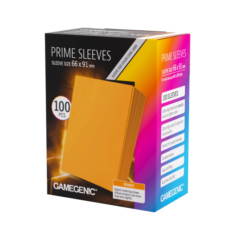 Gamegenic Prime Card Sleeves Orange (66mm x 91mm) (100 Sleeves Per Pack)
