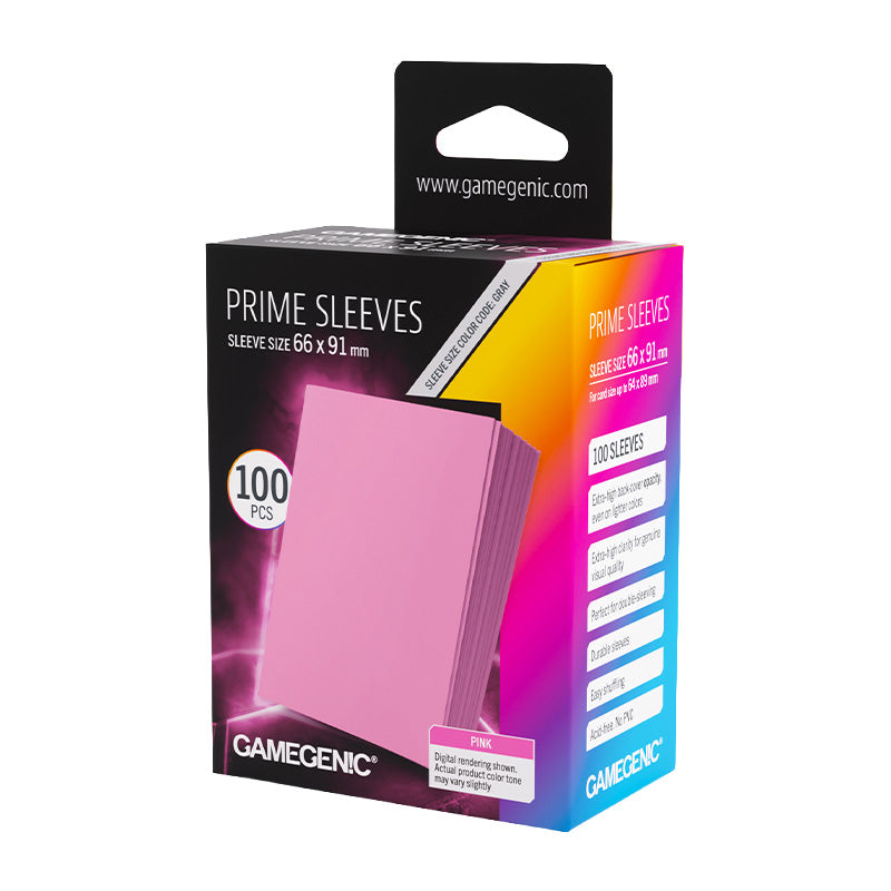 Gamegenic Prime Card Sleeves Pink (66mm x 91mm) (100 Sleeves Per Pack)