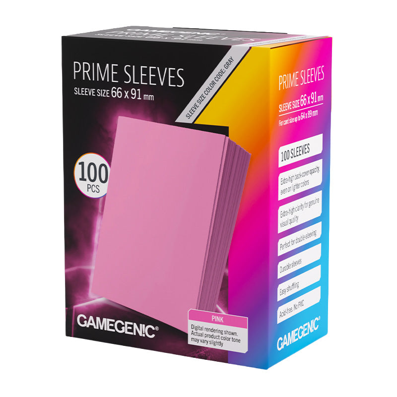 Gamegenic Prime Card Sleeves Pink (66mm x 91mm) (100 Sleeves Per Pack)