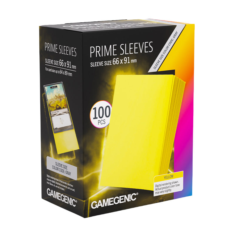 Gamegenic Prime Card Sleeves Yellow (66mm x 91mm) (100 Sleeves Per Pack)