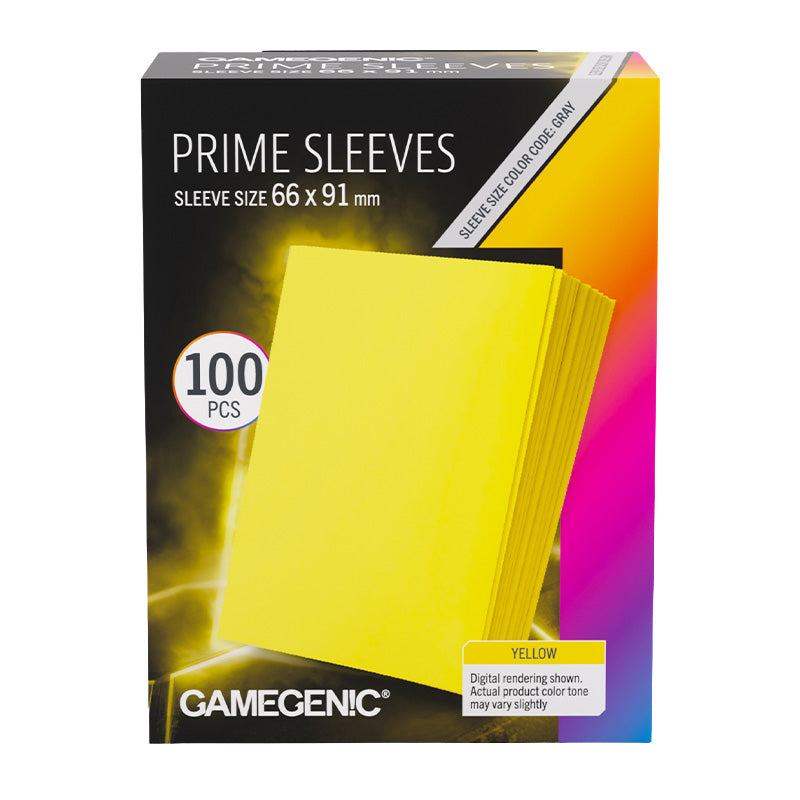 Gamegenic Prime Card Sleeves Yellow (66mm x 91mm) (100 Sleeves Per Pack)
