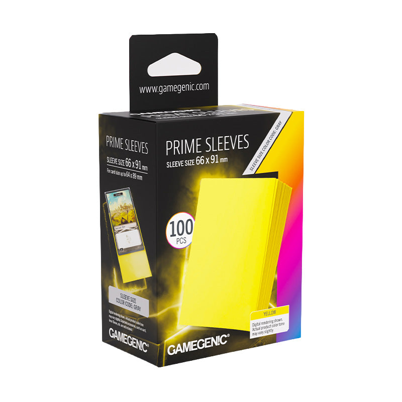 Gamegenic Prime Card Sleeves Yellow (66mm x 91mm) (100 Sleeves Per Pack)