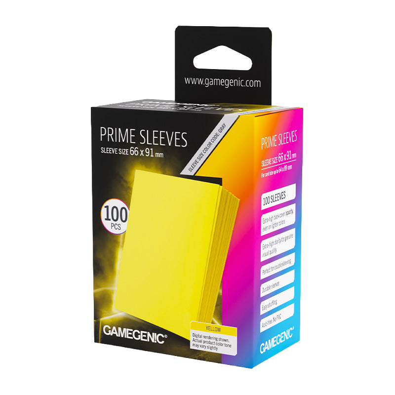 Gamegenic Prime Card Sleeves Yellow (66mm x 91mm) (100 Sleeves Per Pack)