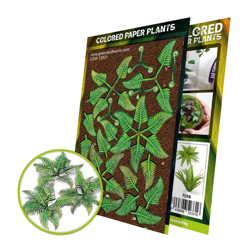 Green Stuff World Colored Paper Plants - Fern