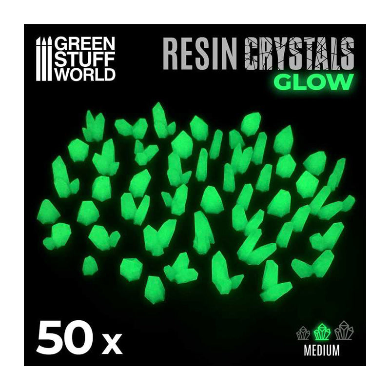 Green Stuff World Green Glow Resin Crystals - Medium