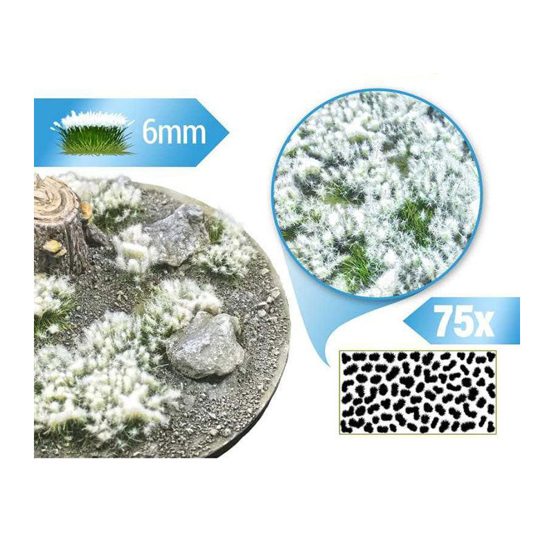 Green Stuff World Shrubs Tufts - 6mm Frosted Snow - Green