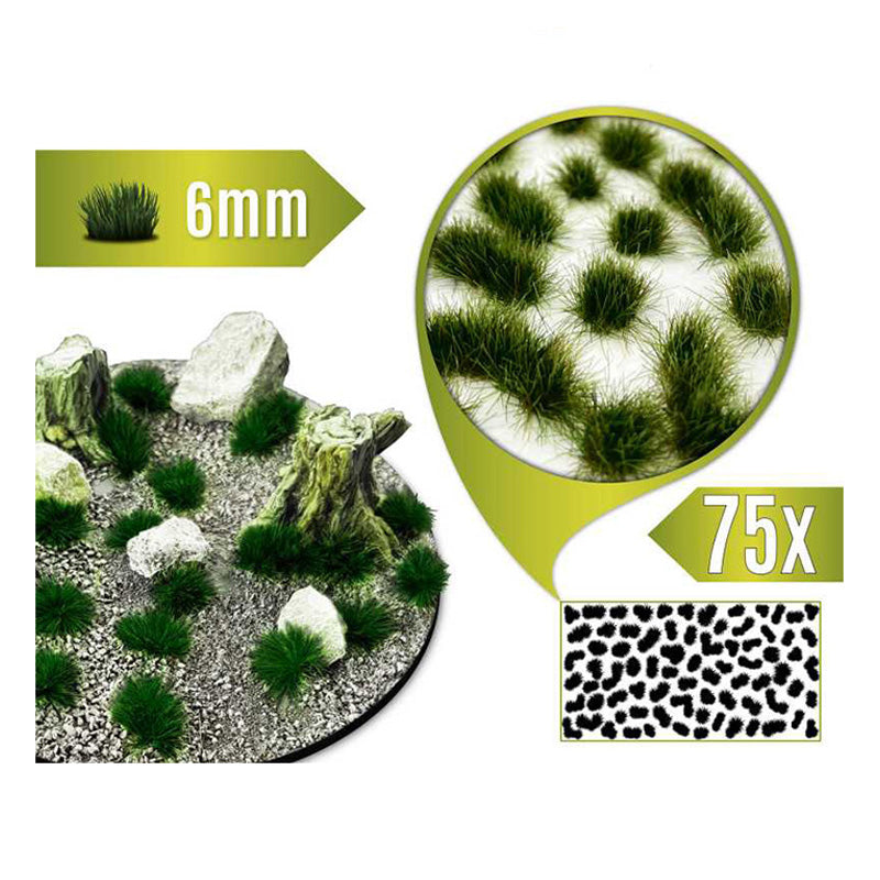 Green Stuff World Static Grass Tufts 6 mm - Dark Green