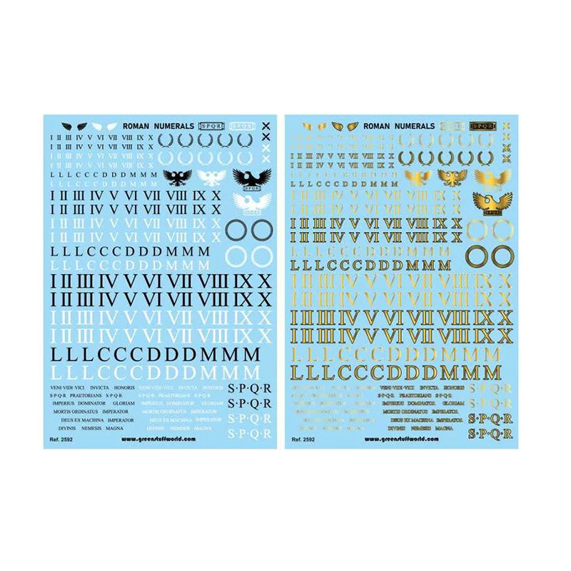 Green Stuff World Waterslide Decals - Roman Numerals