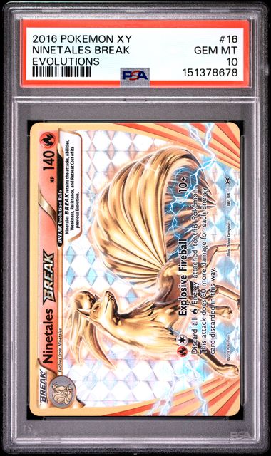 NINETALES BREAK #16 2016 XY EVOLUTIONS GEM MT PSA 10