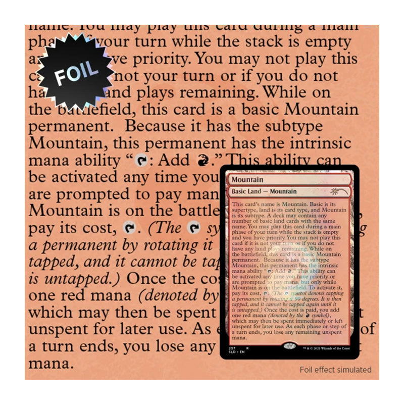 Magic Secret Lair The Full-Text Lands Foil Edition