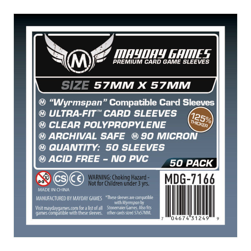 Mayday Premium "Wyrmspan Compatible" Sleeves 57 X 57 MM (Pack of 50)