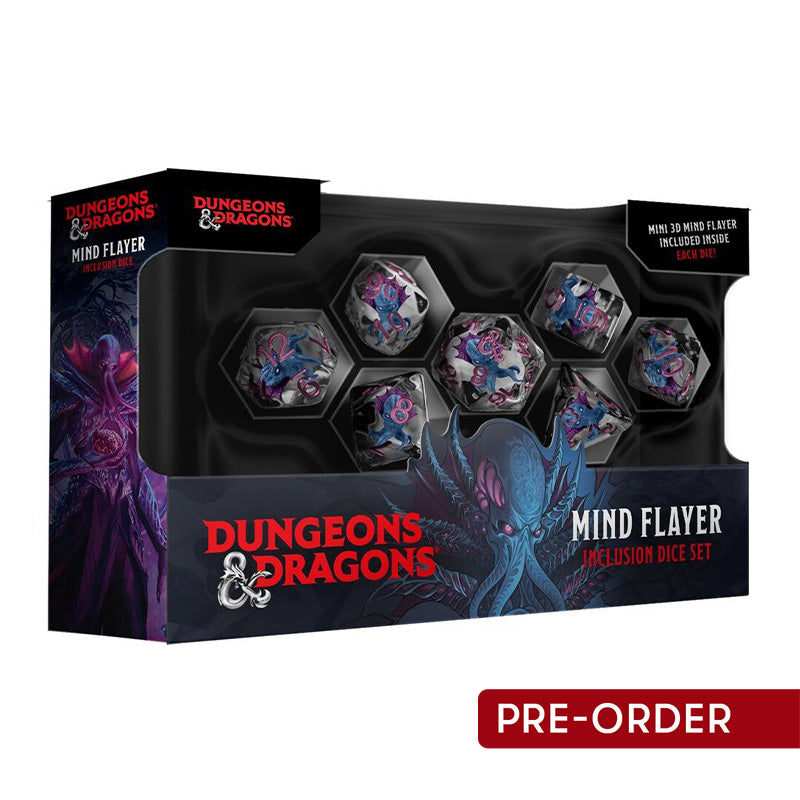 MDG D&D Dungeons & Dragons Monsters Resin Inclusion Mind Flayer Dice Set