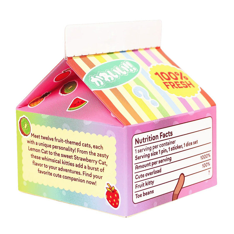 Milk Carton Mystery Dice Blind Box - Fruit Kawaii Cats